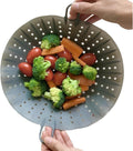 Korean Made Silicone Steamer Basket 10' Size, Silicone Steamer Insert for Pot Flexible Design (Gray) Stocking Stuffer