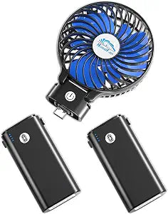 HandFan 10400mAh Portable Handheld Fan, 40Hrs Long-Lasted Hand Fan Rechargeable, Mini Personal Fans Foldable, Heavy Duty Battery Fans for Travel Beach Concerts Cruise Makeup(Blue Blade)