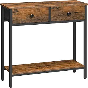 HOOBRO 29.5" Narrow Console Table with 2 Fabric Drawers, Entryway Table