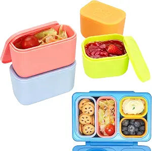 Dip Containers for OmieBox UP bento Box, 4 Pack Leakproof Salad Dressing Container To Go, Condiment Containers with Lids - Food Safe Silicone - 4.5 & 9 ounces