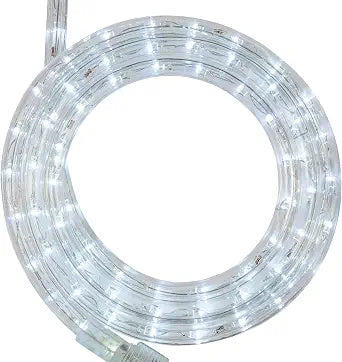 Wintergreen Lighting 18' LED Cool White Rope Light, Flexible Light Rope String Light Outdoor  Bedroom LED Light Rope, 120V,  Inch, 2-Wire  Rope Light Clips and Power Cord Included