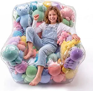 Stuffed Animal Bean Bag Storage Chair,Clear plushies Storage