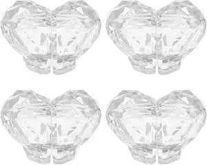 4PCS Heart-Shaped Transparent Toilet Button Pusher Topper