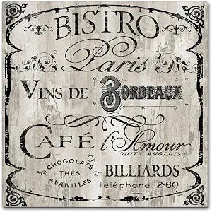 Paris Bistro III by Color Bakery, 14x14-Inch Canvas Wall Art