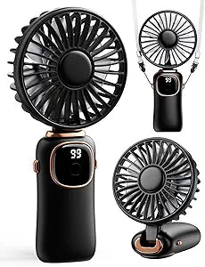 coldSky Portable Handheld Fan, 4000mAh Rechargeable Personal Fan - Black