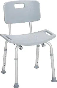 Drive Medical Shower Chair with Back and Suction Feet, Gray