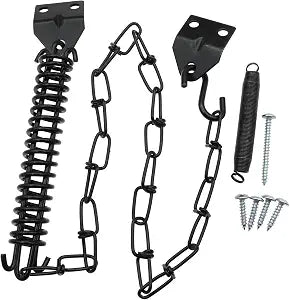 1 Set Screen Door Chain for Door Spring Screen Door Chain and Spring Heavy Hardware Door Chain Stopper for Windproof Safety Storm Door Closing DeviceBlack