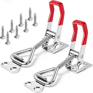 2 Pack Toggle Latch Clamp 4001 Adjustable 304 Stainless Steel Toggle Hasp Latches for Smoker Lid Jig Freezer Door Cooler Box Case Trunk Draw Chest, Quick Release 330Lbs Holding Capacity