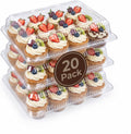 Bake Choice 20 Sets x 12 Count Cupcake Containers with Detachable Lid