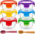8 Oz Small Glass Storage Containers with Lids - 1 Cup Mini Airtight, Leakproof, BPA Free Round Containers Set for Sauce, Meal Prep - Reusable, Dishwasher, Microwave and Freezer Safe (Pack-6)