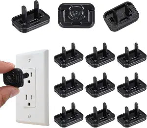 MECCANIXITY 12 Pack Outlet Covers Proofing, Electrical Safety Plug Covers Outlets Socket Proof Caps Easy Install Plug Power Sockets Protectors for 2-Prong Power Wall Plate, Black