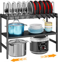 2-Tier Pots and Pans Organizer Under Cabinet,Expandable Pots Lid Organizers Inside Cabinet,Adjustable Metal Storage Shelves Organizer Rack with 10 Dividers For Kitchen Pantry Organization and Storage