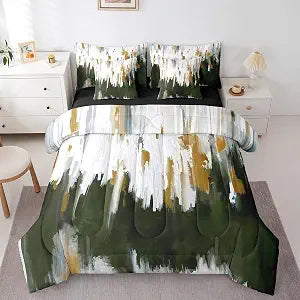 Erosebridal Ombre Comforter Set Full 7Pcs, Olive Green Bedding