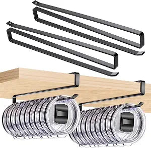 2 Pack Tumbler Lid Organizer for Corner Cabinets, Holds 24 Lids, Black