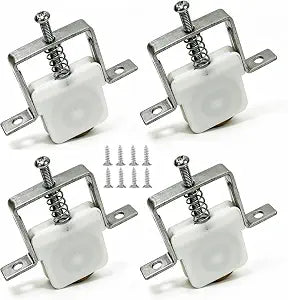 4pcs Screen Door Rollers Replacements for B 691 and B 695 Doors, 1 inch Diameter Sliding Screen Door Wheels Hardware with Spring-Loaded Design, Steel Ball Bearing, Metal Frame