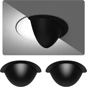 Recessed Light Cover, Can Light Covers 2 Pack 0% Translucent Half Shade Stick-On with Super Strong Double-Sided Tape, Solid Black, Easy Install for 6 Inch (2, 6 INCH)