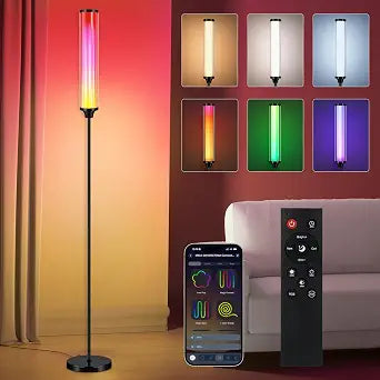 FRIDEKO HOME Smart Corner LED Floor Lamps for Bedroom, Black 12W 1500LM