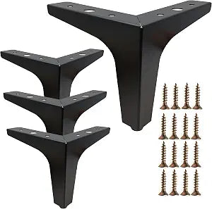 5 Inch Black Furniture Legs, Legs for Furniture Set of 4