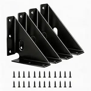 4 Pcs Heavy Duty Gusset Joints, Trapezi Corner Code (Black)