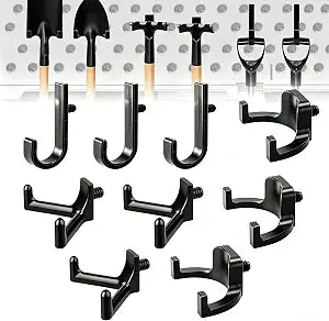 Compatible with Suncast Storage Shed Accessories, Suncast/Lifetime Shed Accessories - 9PCS Heavy Duty Storage Tool Hooks for Shed Shelves, J-Hook/V-Hook/Straight Hook Assortment