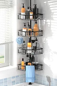 4-Tier Rustproof Corner Shower Caddy with Tension Pole