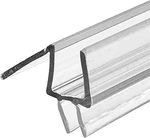 Prime-Line M 6258 Frameless Shower Door Bottom Seal for 3/8 In. Thick Glass Doors  Stop Shower Leaks and Create a Water Barrier, 36 In., Clear Vinyl (Single Pack)