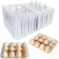 50-Pack of 12-Count Plastic Egg Cartons - Bulk Clear Reusable Egg Containers Holds Chicken Eggs | Egg Cartons Cheap Bulk, Eggs 12 Count,Suitable for farms, markets and families.
