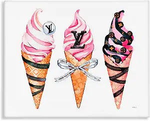 Stupell Industries Glam Ice Cream Cones, 16 x 20 Inch Canvas Wall Art