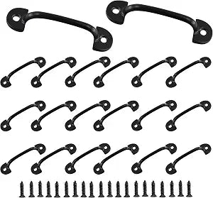 20PCS 2 Inch Vintage Mini Pulls, Black Knobs Drawer Pulls, Jewelry Box Pulls Antique Cupboard Handles with Mounting Screws