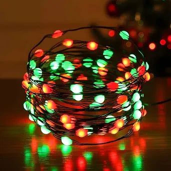 QBIS RGB Halloween Lights with Timer, 100 LEDs, 16.5ft Black Wire, USB Plug
