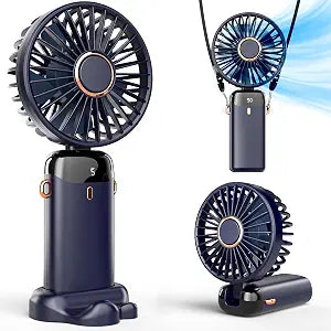 Koonie Handheld Fan, 5 Speeds, 8H Battery, 90 Tilt, Rechargeable, Blue