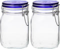 Bormioli Rocco Fido Collection, 2 Pack, 333/4 Oz. Food Storage Glass Jars, Airtight Rubber Seal & Glass Lid, With Stainless Wire Clamp, Made In Italy.
