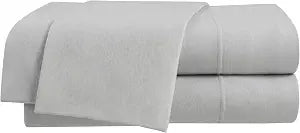 Vellux Solid Jersey Knit 3-Piece Twin Size Sheet Set - Cotton Blend - Solid Sheet Set - Ultra-Soft & Cozy T-Shirt - Bed Sheet Set - Deep Pocket - Easy Care - Grey Sheet Set (Twin, Grey)