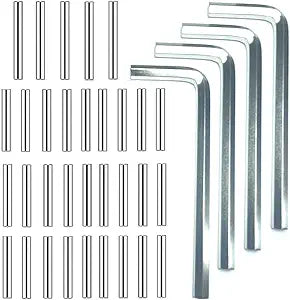 Spring Hinge Tension Pin Replacement Kit.42pcs Stainless Steel Shelf Pins and 4pcs Hex Wrenches,Metal Dowel Pegs Shelf Support Pins Kit for Self Closing Door Hinges Garage Door Closer Hinge