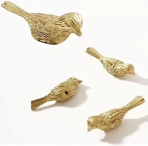 4 Pack Brass Drawer Pull KnobGold Drawer knobs Bird Shaped Kitchen Cabinet Knobs Dresser Cupboard Hardware Handles