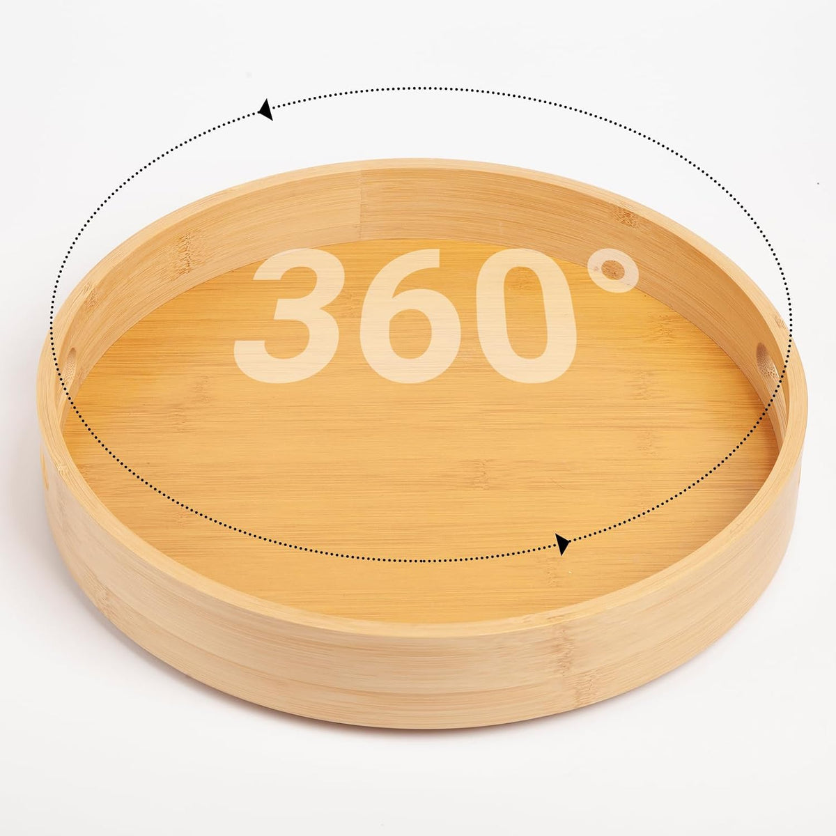 10in Bamboo Lazy Susan Organizer Turntable for Cabinet