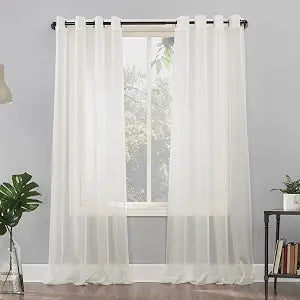 No. 918 Emily Sheer Voile Grommet Curtain Panel, 59" x 63", Eggshell Off-White