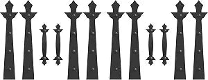 2 car Magnetic Garage Door Decorative Hardware,Magnetic Garage Door Hardware Accents, Magnetic Garage Door Decorative Hinges & Handles (Black, 12Pack)