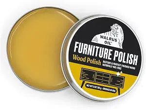 WALRUS OIL - Furniture Wax Polish - Easy to Use Wood Maintenance and Polishing Wax for Furniture and Wooden Surfaces. 3oz Can