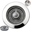 Solid Brass Body 3-in-1 Kitchen Sink Drain Strainer & Stopper, Heavy Duty Pop Up Plug Assembly with 2 Baskets, Anti-Clog Replacement for US Standard 3-1/2 Inch Drains, Rust-Proof Silver