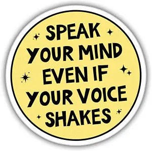 RBG Feminists Stickers Speak Your Mind Even If Your Voice Shakes Colors Vinyl Sticker, Weather-Resistant Sticker for Water Bottles, Laptop, Window, Car Size 3""