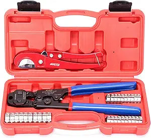 iCrimp PEX Crimping Tool Kit with Clamps, Cinch & Removal Tool for 3/8"-1"