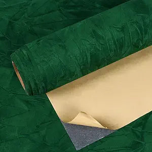 VEELIKE Vintage Green Crushed Velvet Drawer Liner Self Adhesive Soft Felt Lining for Jewelry Boxes Drawers Art Craft DIY Project 15.7''x118'' Peel and Stick Velvet Fabric Wallpaper Green Contact Paper