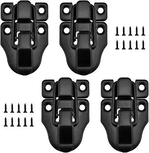 Toggle Hasp Latches Hardware with Hardening Screws, 4 Pack Black