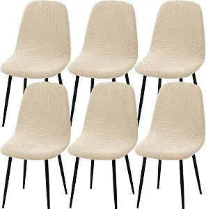 HAOYONG Modern Dining Chair Covers Printed Shell Chair Cover Lounge Armless Chair Cover Stretchable Slipcovers for Kitchen, Office, Dining Room and Living Room(Set of 6)