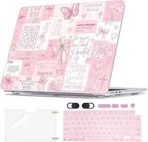 Pink Collage Case for 2022-2026 MacBook Air 13.6 Inch M5/M4/M3/M2