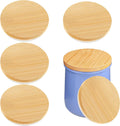 Yogurt Jar Lids for 4.9 oz La Fermiere - 6pack Bamboo Jar Lid Compatible La Fermiere yogurt, Lid with Silicone Sealing Rings for Mouth Jars Glass Storage Lids(Jars not included)