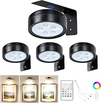 4 Pack Picture Lights for Wall, Rechargeable Magnetic Art Display Lights
