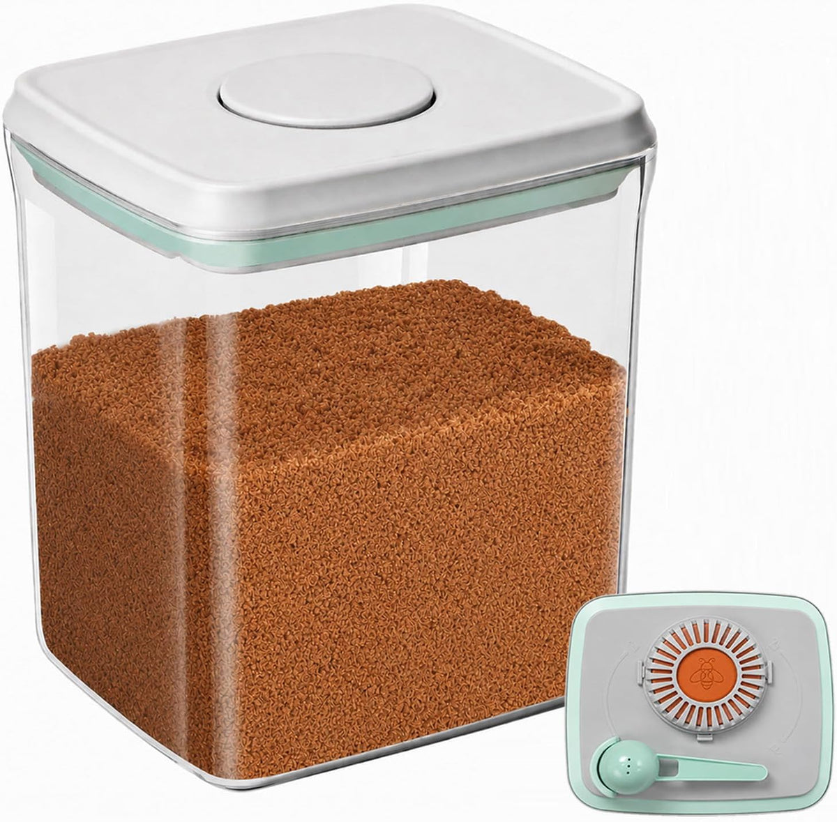 POP Airtight Brown Sugar Keeper Container,2.2Qt(67Oz/2L) Clear Jar