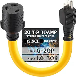 Tellegloww NEMA 6-20P to L6-30R Welder Adapter,Yellow